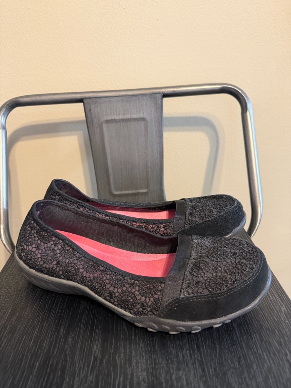 Skechers Black Lace Comfort Ballet Flats 7.5 - Picture 12 of 12